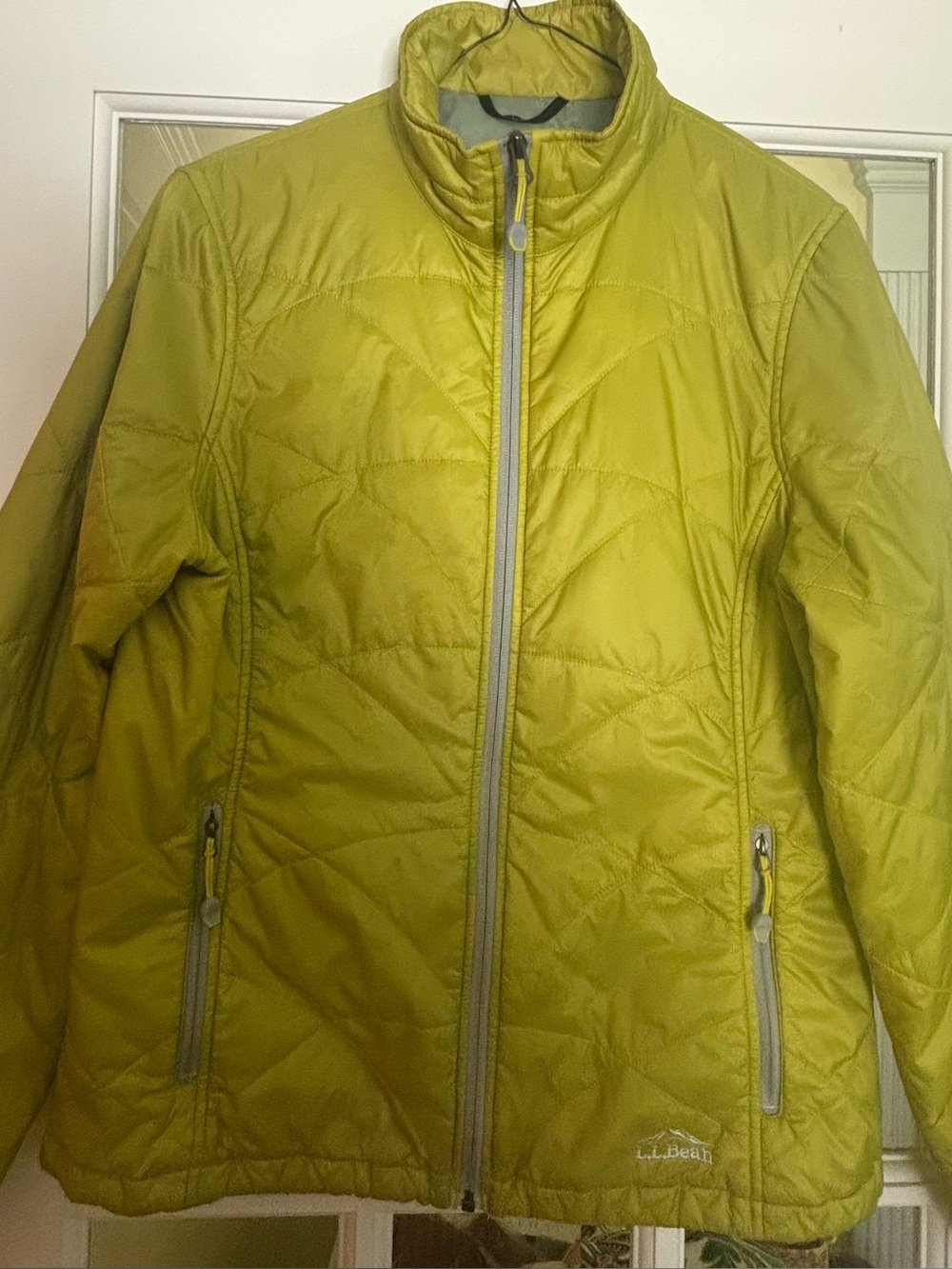 LLBean Lime Primaloft Lightweight Parka, Size S